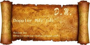 Doppler Máté névjegykártya